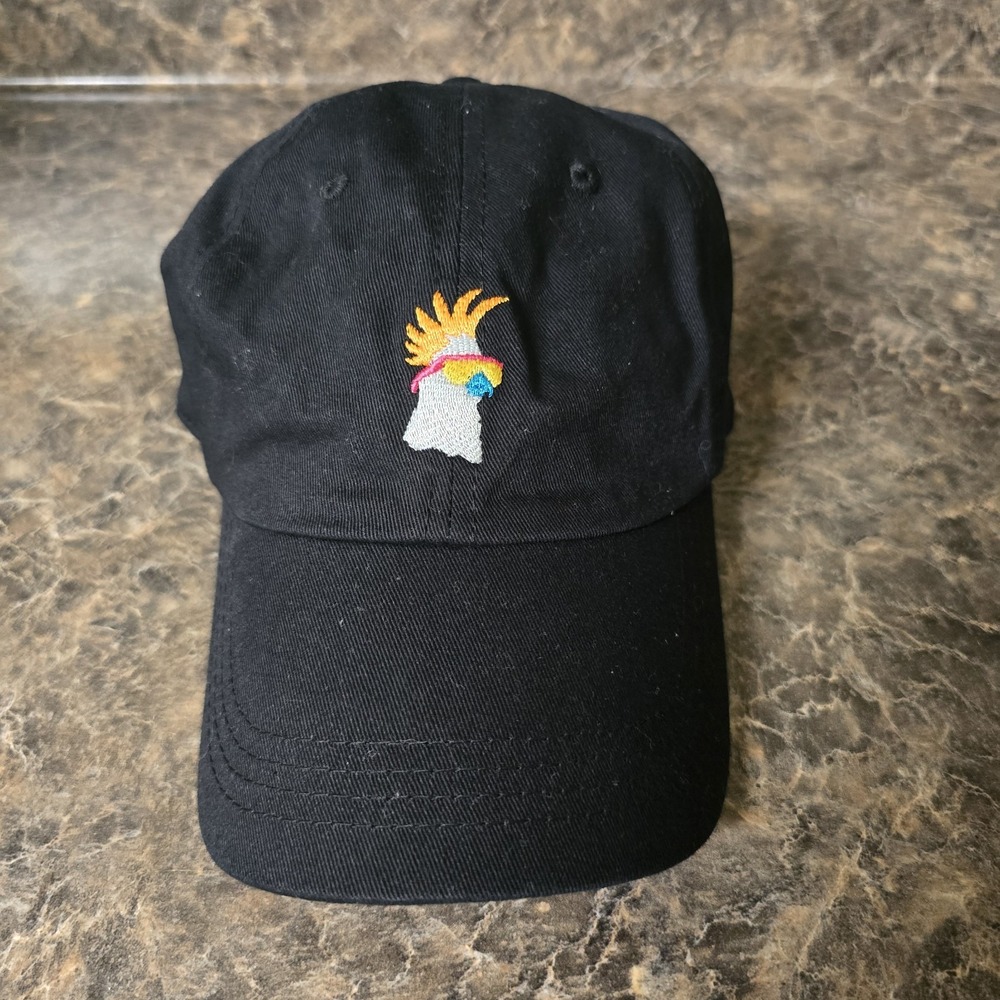 Chubbies Cockatoo Bird Hat Adult Adjustable Strap Cotton Black